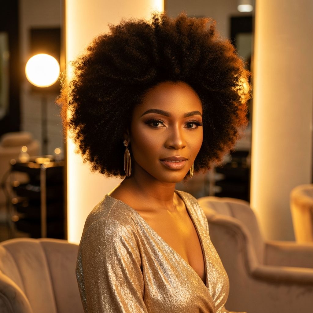 Natural afro hair styling