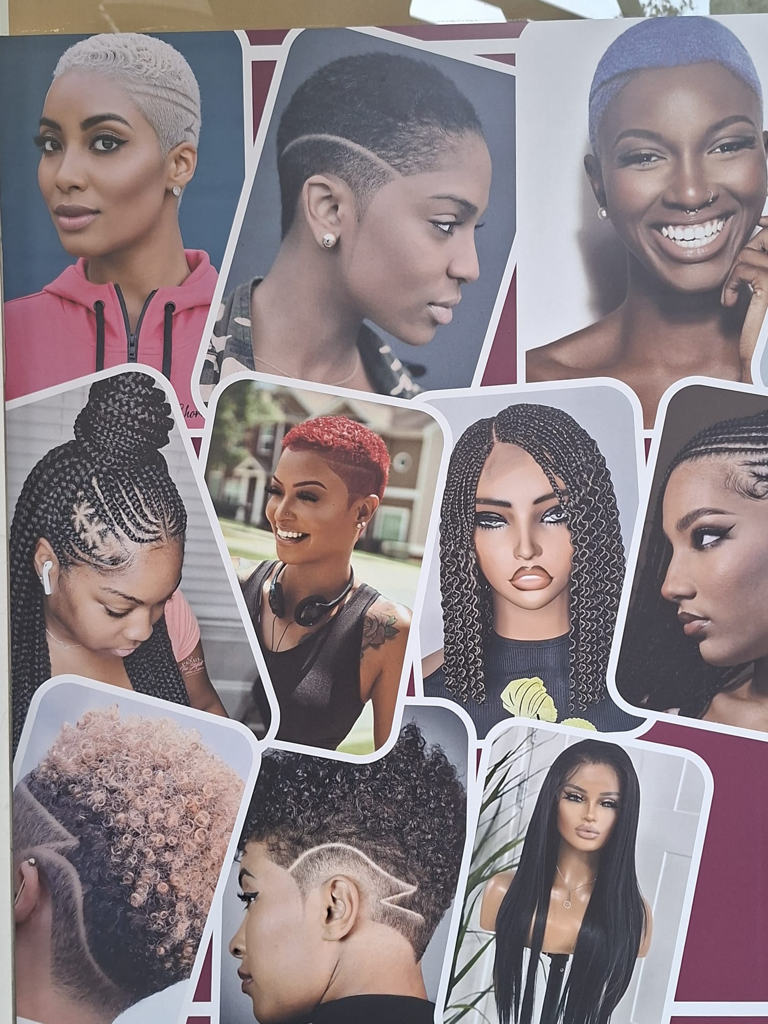 Hairstyle options at the salon